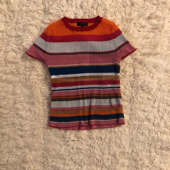 Rag & Bone Katie Metallic Stripe Tee - Picture 5 of 7